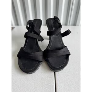 4 for $10 Bandalino Black Cross Sandals 9-9.5